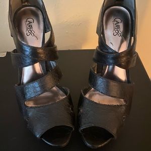 Carlos by Carlos Santana Black Strappy Heels Pumps